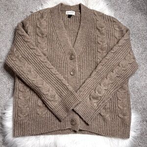 Caramel brown cable knit cardigan